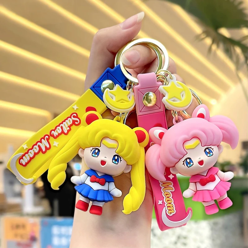 

Sailor Moon Keychian Anime Tsukino Usagi Cute Doll Figure Keyring Pendent Car Key Chain Accessories Toy Gift for Girl Kids Women