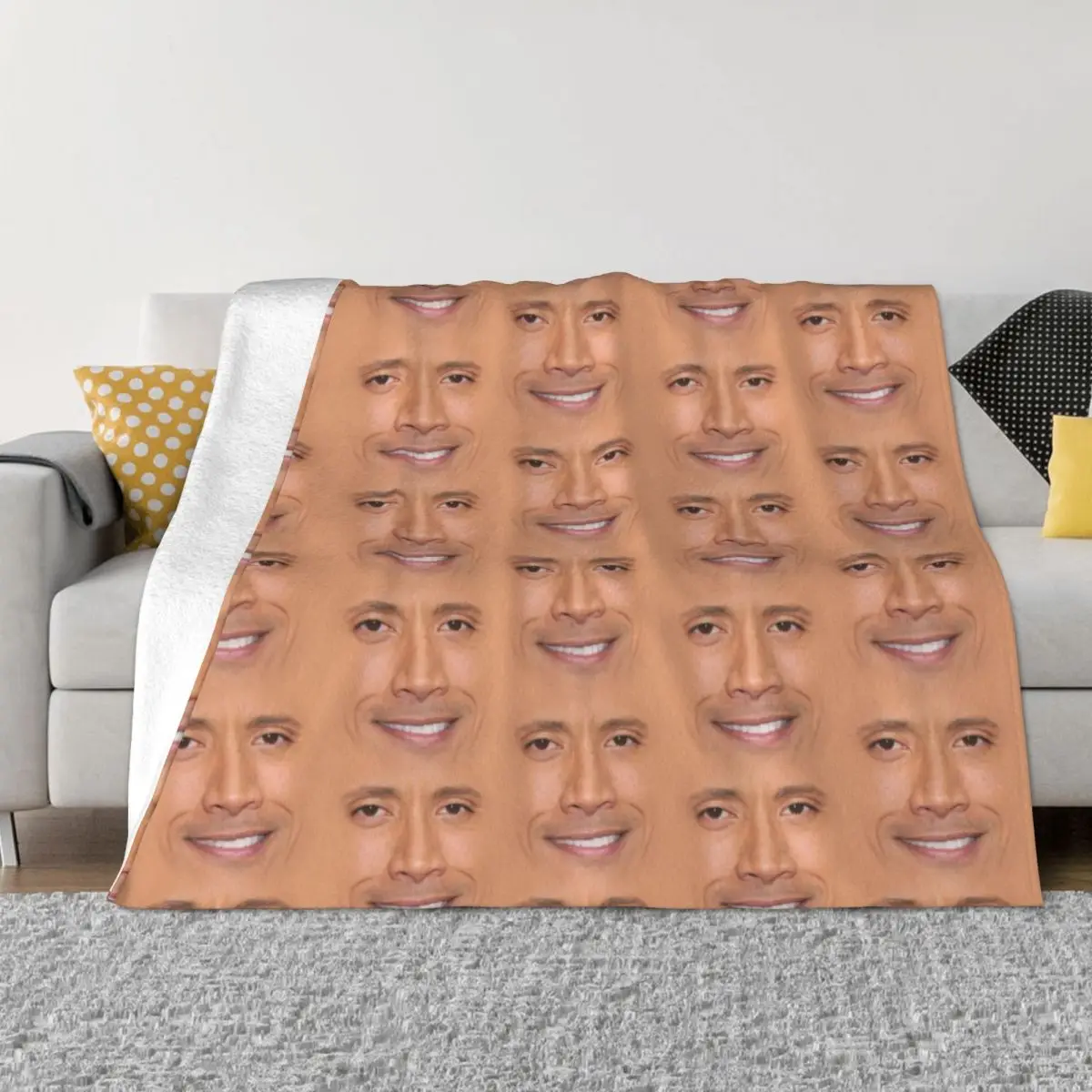 

Many Faces Of The Rock Blankets Flannel Spring/Autumn Dwayne American Actor Johnson Throw Blanket for Bed Outdoor Bedding Throws