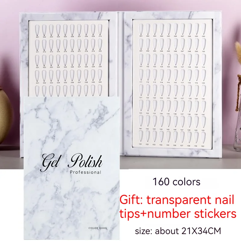 

Nail Tips Display Swatch Leather Cover Gel Polish Color Chart Book Salon Tools Showing Shelf False Stand For Tips Nail Organizer