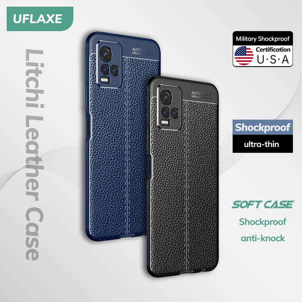 

UFLAXE Original Shockproof Case for Vivo Y21 Y21S Y21T Y33S Y33T Y31 Y30 Soft Silicone Back Cover TPU Leather Casing