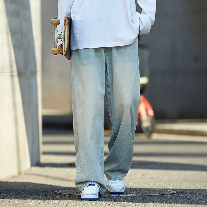 Baggy Jeans Men's Fashion 3 Colors Oversized Wide Leg Jeans Men Streetwear Hip Hop Loose Straight Denim Pants Mens Trousers