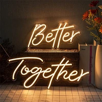 wanxing neon light sign better together letter hanging neon art wall sign for wedding backdrop home decor kid bedroom bar