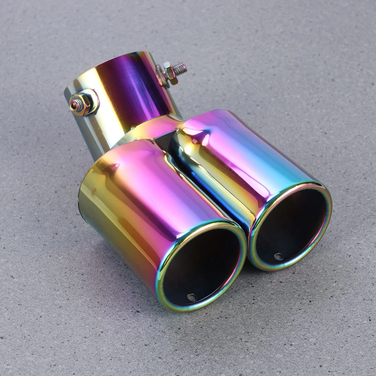 

Color double air outlet stainless steel tail pipe exhaust muffler tail pipe head cover (arc type)