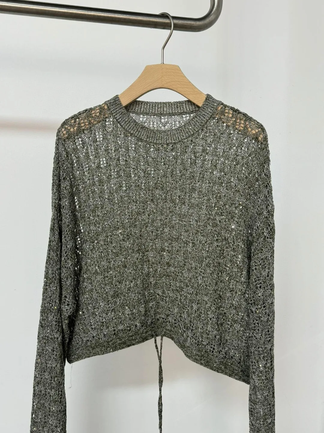 Весенне-летний женский свитер легкий льняной пуловер с блестками женская одежда