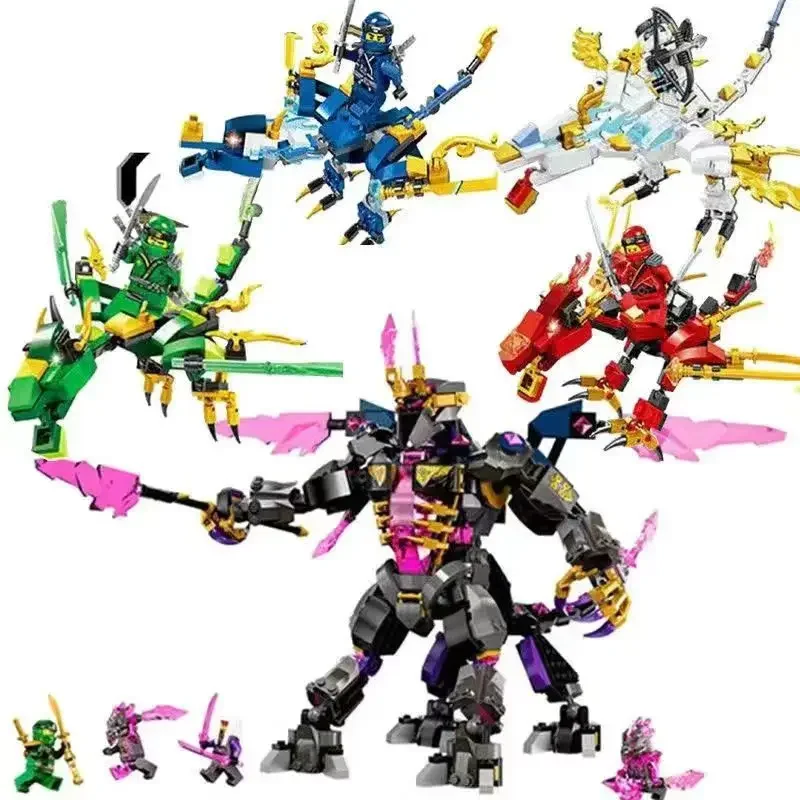 Модель Crystal King Mech Dragon игрушка из строительного блока подарок на день рождения для