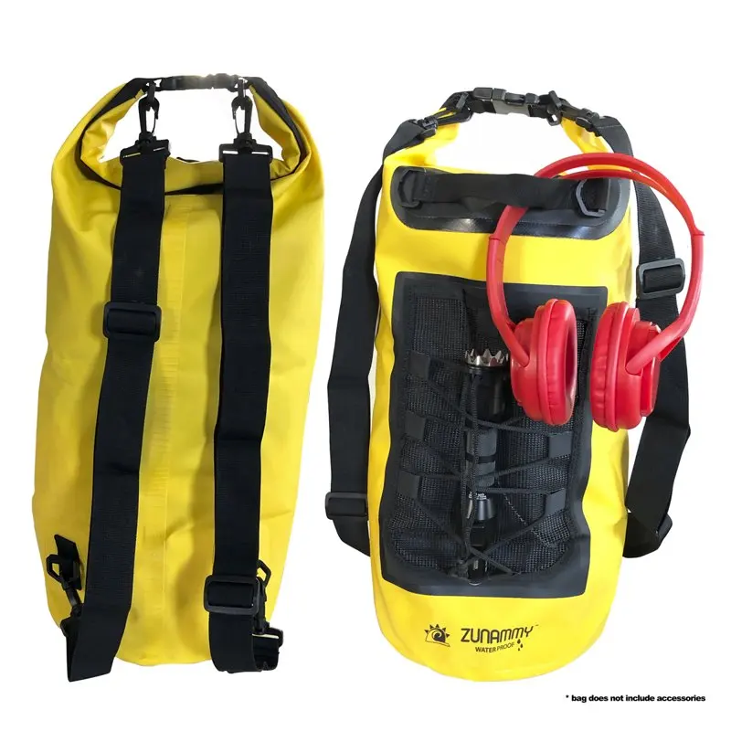 Zunammy 20L Waterproof Dry Bag With Mesh Pocket And Handle - Green