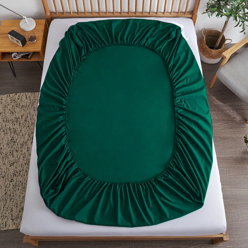 100% Cotton Fitted Sheet with Elastic Bands Non Slip Adjustable Mattress Covers for Single Double King Queen Bed,140/160/200cm