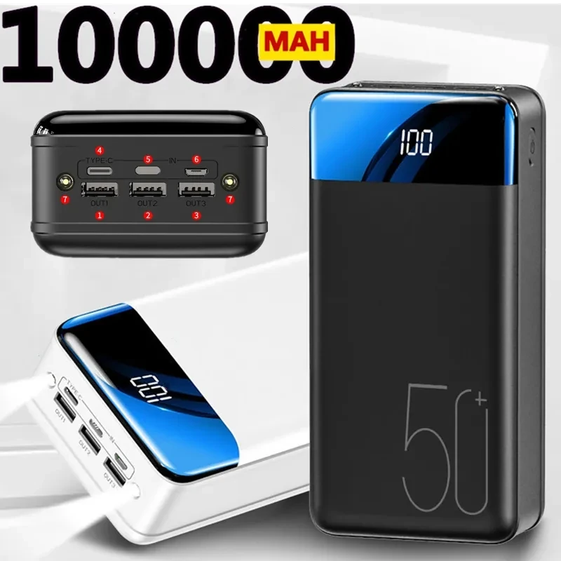 

Free ShippingNew Genuine Fast Charging 100000mah /98000mah Power Bank Large Capacity Mobile Power Universal 5.2V1A Fast Charging