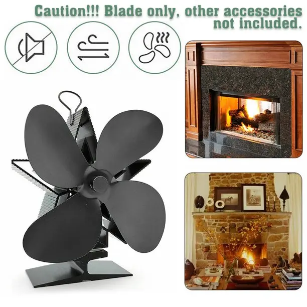 

4-Blade Heat Powered Stove Fan For Wood Log Burner Fireplace Environmental Fireplace Fan Efficient Heat Distribution