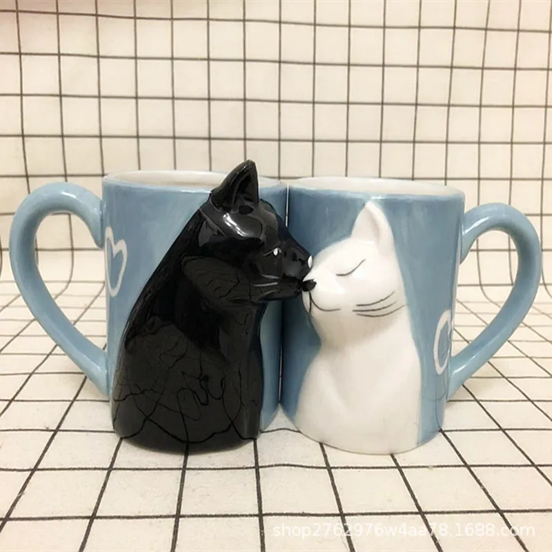 

Milk Mugs Cat Mug Cat Cup Ceramic Cup Coffee Cup Drinkware Japanese Kawaii Cup Tea Cup Coffee Mug Mr and Mrs Mugs Set