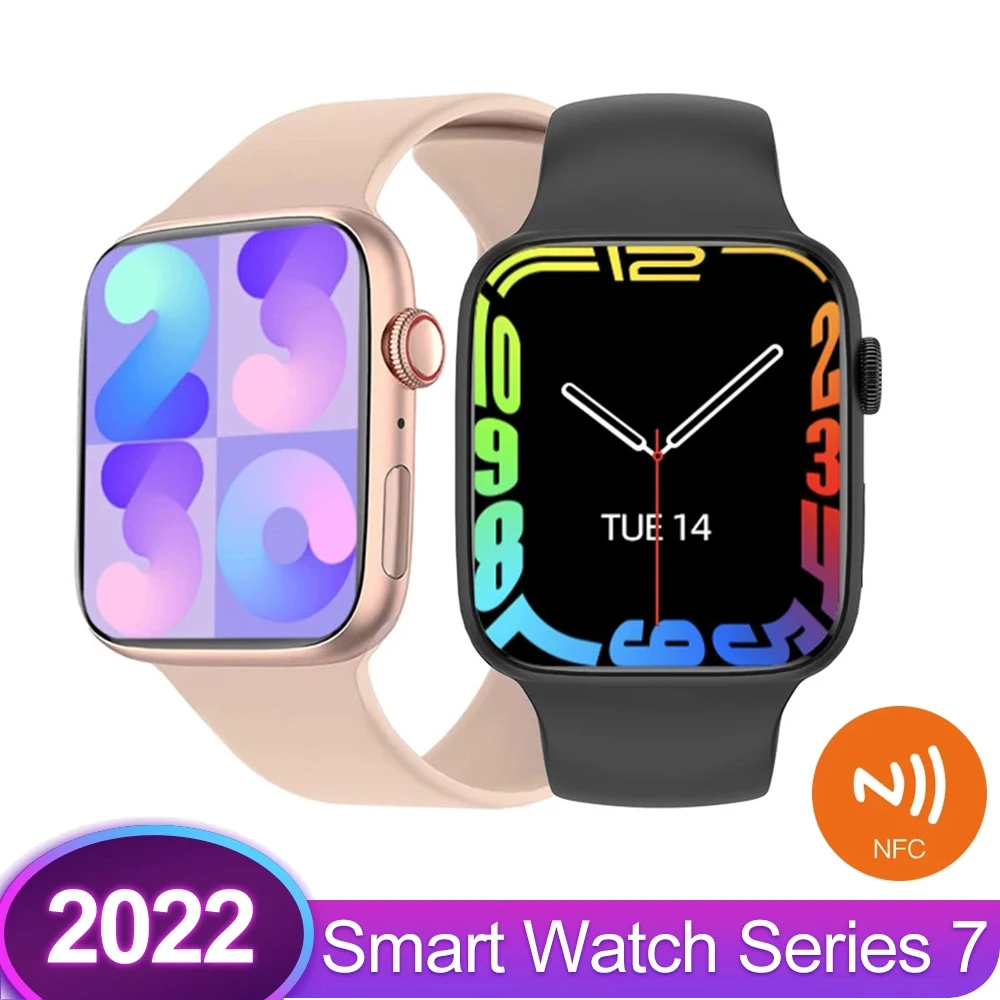 

2022 NFC Smart Watch Series 7 Woman Smartwatch Man Door Access Unlock Bluetooth Sport Fitness GPS Tracker PK W27 W28 DT7 Pro Max
