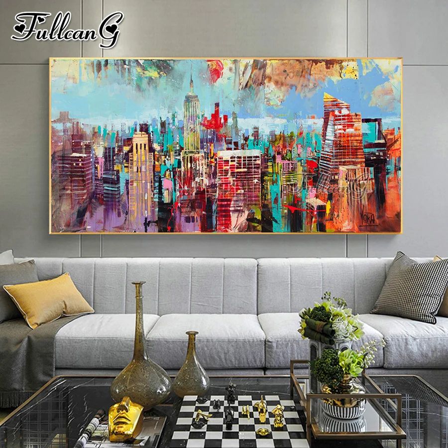 

New York City Landscape large 5D diy diamond painting square drill new arrivals rhinestone embroidery full mosaic picture FG0712