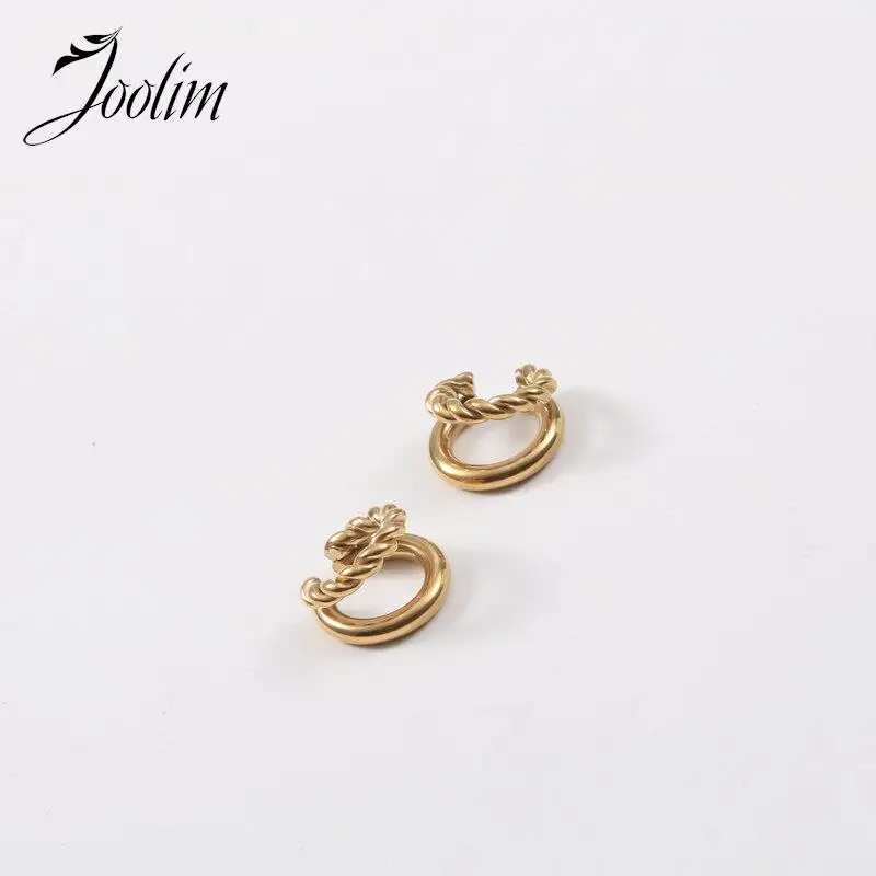 Женские Классические двухслойные серьги-каффы из нержавеющей стали