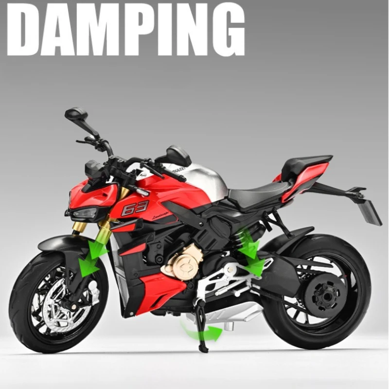 Фото Модель мотоцикла Ducati V4S из сплава, масштаб 1:12, имитационная модель, игрушка, подарок на день рождения, коллекционная миниатюра, декор для дома №2