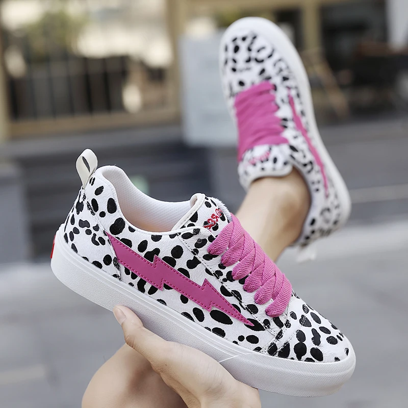 Picasso Joint Name 2024 New Leopard Print Board Shoes Couple Lightning Skateboard Bread Revenge Storm Casual Men's