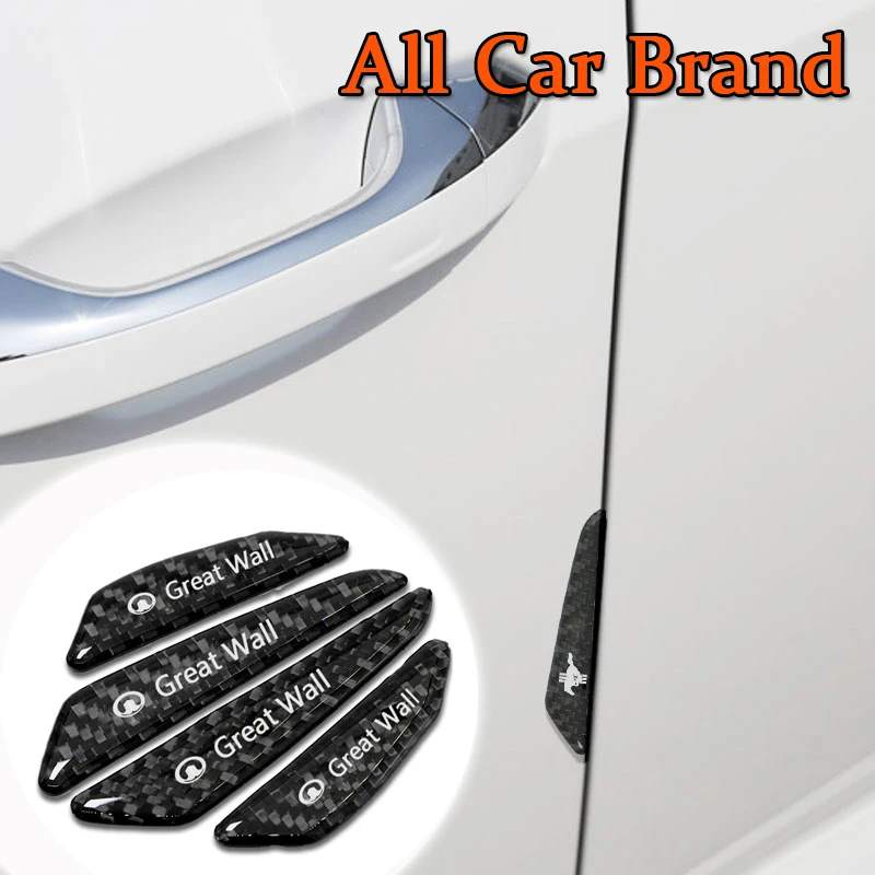 

New 4Pcs Car Logo Body carbon fiber Protection Stickers For Chevrolet Cruze Impala S10 Malibu Sonic SS Spark Blazer Camaro Tahoe