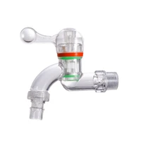 1pc 12 34 male thread transparent faucet pc water tap garden irrigation connector washing machine water valve plastic