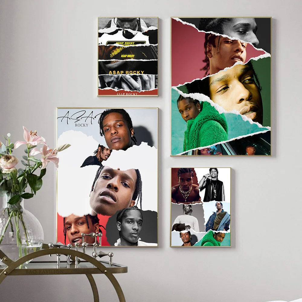 

ASAP Rocky Music Star Photo Poster Hip Hop Rap Singer Wall Picture Modern Fashion Painting Canvas Rapper Print Art Bar Pub Decor