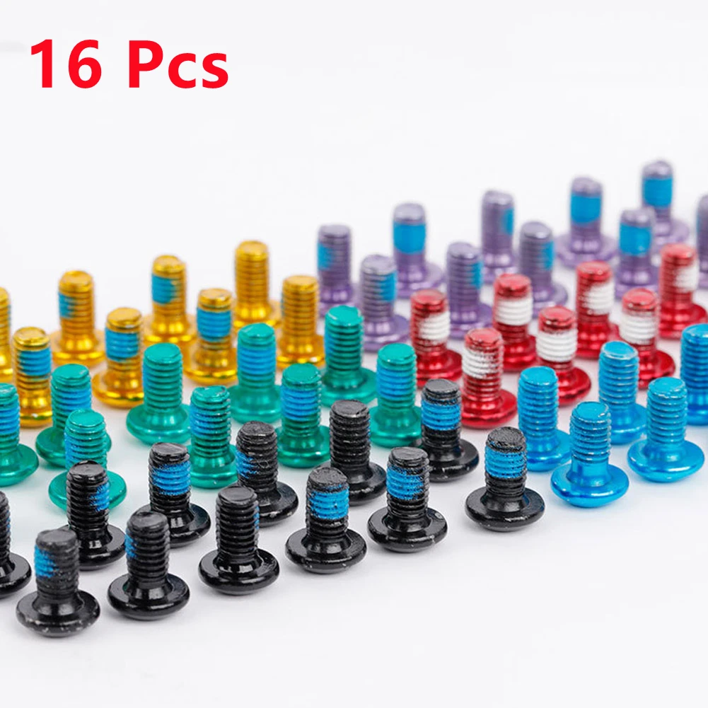

16Pcs Bicycle Disc Brake Rotor T25 Mountain Bike Stainless Brake Disc Brake Rotor Bolts Screws M5x9mm Cycling Accessory Parts
