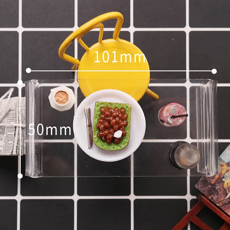 

1:12 Doll House Transparency Table Living Room Leisure Table Mini Model Scene