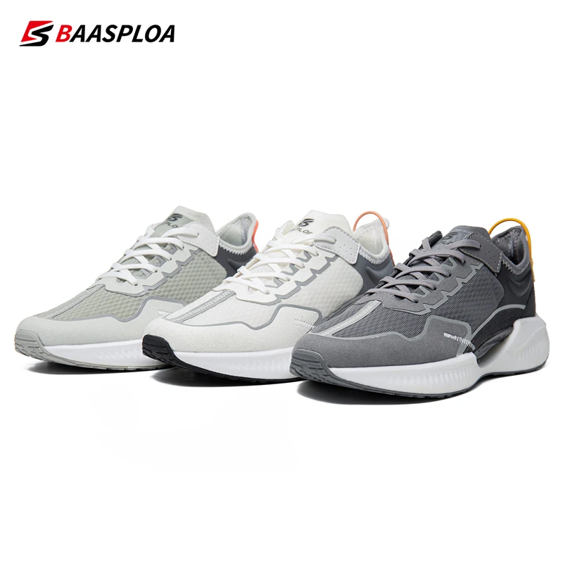2023 Baasploa Men Running Shoes New Spring Mesh Breathable Sport Shoes Fashion Lightweight Men Sneakers Non-Slip Free Shipping
