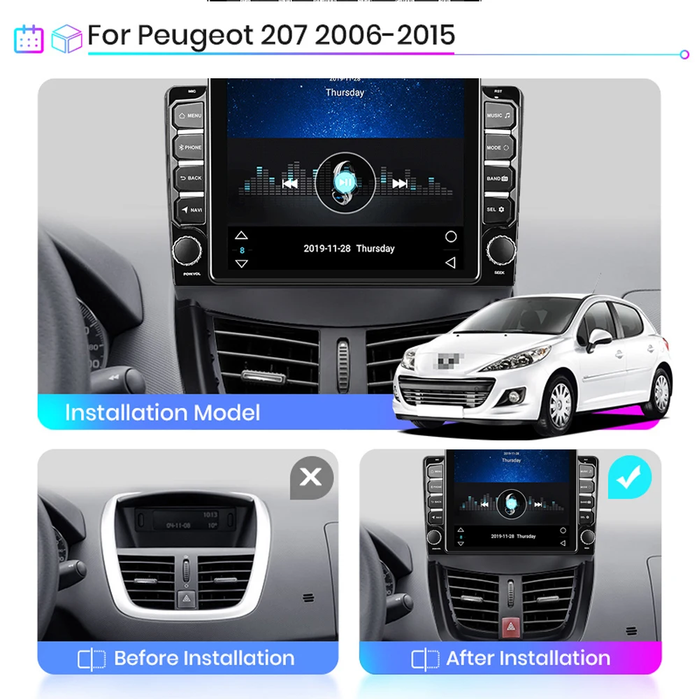 Автомобильный мультимедийный плеер экран 9 7 дюйма 4G Wi-Fi Tesla для Peugeot 207 207CC 2007-2013