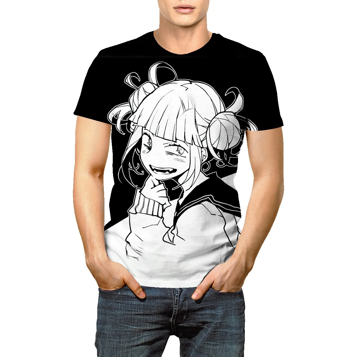 

Himiko Toga Anime Print Men's T-Shirt Summer Street Trend New Short Sleeve