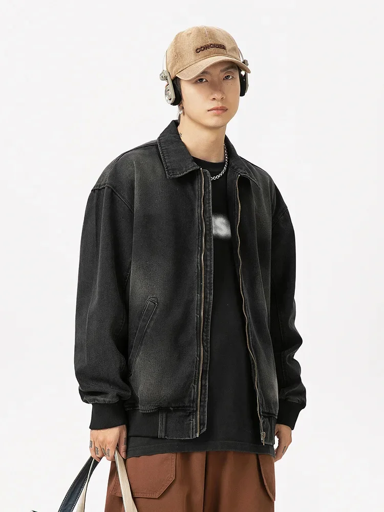 Модная джинсовая куртка в стиле ретро мужская осень 202 новинка функциональный