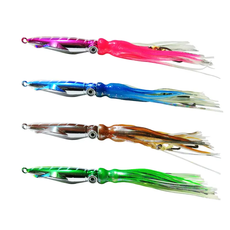 AS 1PC Inchiku Metal Head Slow Pitch Jig Wire Bait Octopus Skirt Fishing Jigging Lure 60g100g120g150g200g Artifial Pesca Leurre