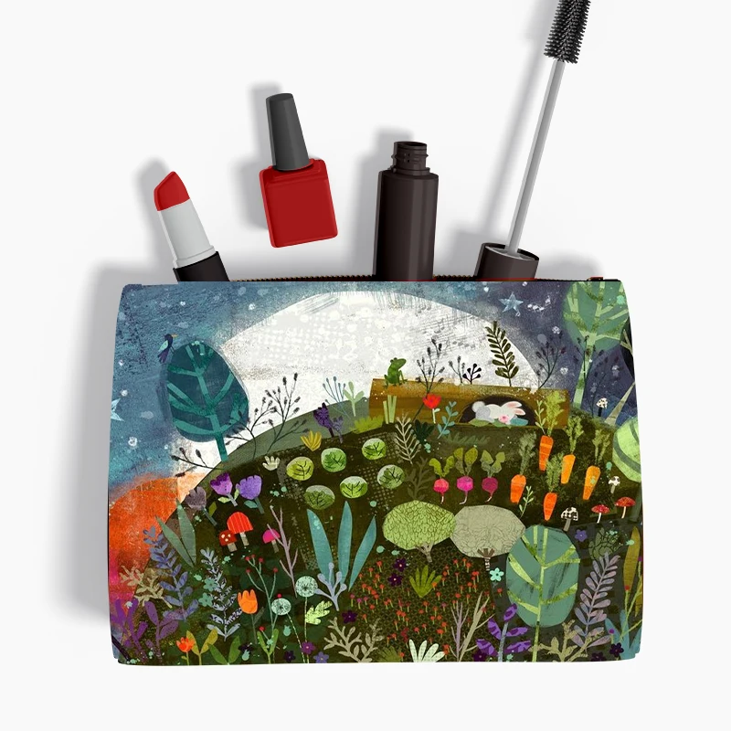 

2022 Fashion Flower Moon Cosmetic Bag Afro Ladies Makeup Bags Girls Big Cosmetic Case Portable Lipstick Storage Bags for Travel