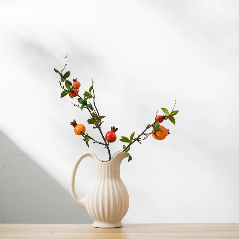 Creativity Country Style Desktop Vase Vintage White Jug Vase Garden Watering Ceramic Kettle Flower Vase Pot Home Decor Crafts 5