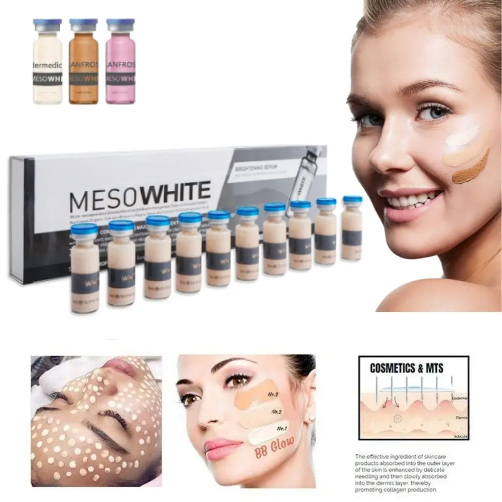 

10Pcs 5ml Semi-permanent Liquid Foundation BB Cream Glow Korean Cosmetics Meso MTS Imported-Into BB Serum Anti-Aging Treatment