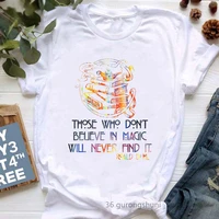 those who dont believe in music graphic print t shirts women watercolor book tee tshirt femme summer fashion t shirt female
