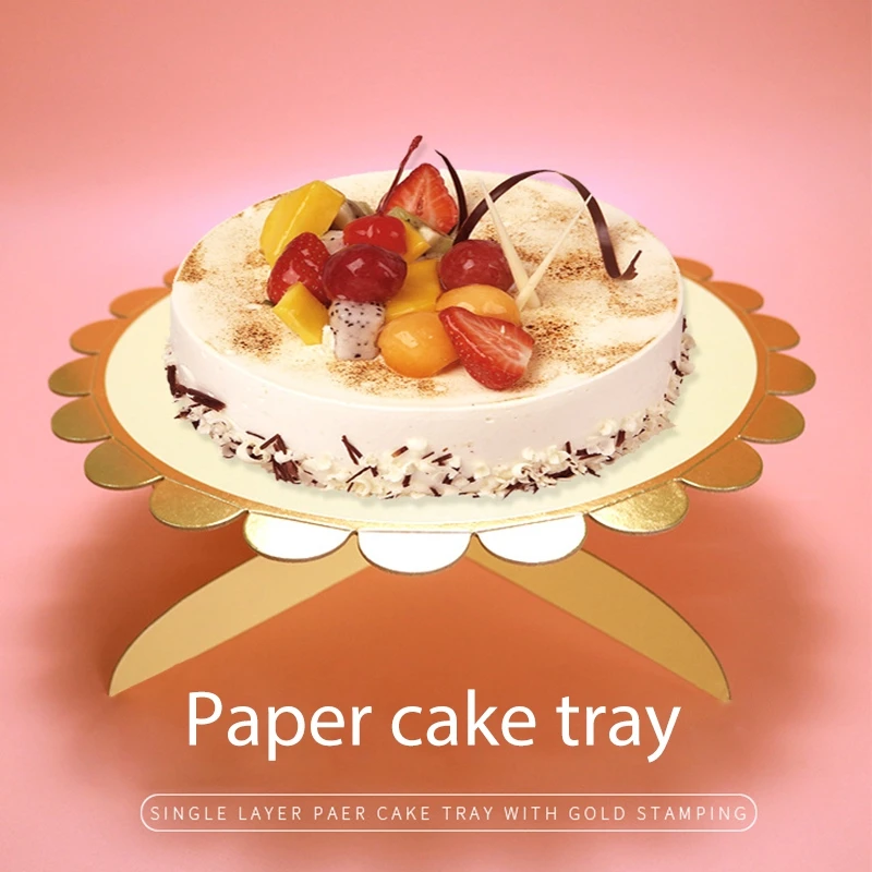 

1-Tier Round Cardboard Cupcake Stand Dessert Stand Reusable Birthday Wedding New Year Decoration Mini Cake Stand