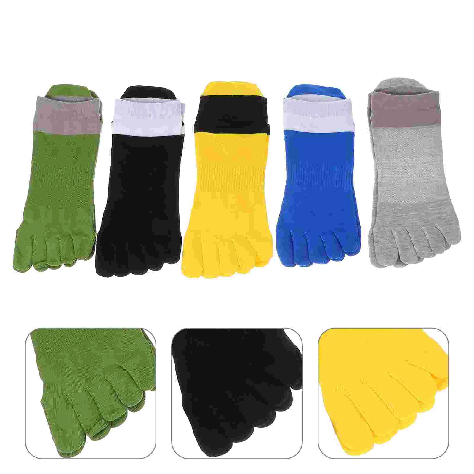 

5 Pairs Five Toe Socks Separated-toes Cotton Five-toe Skin-friendly Men Athletic Creative Versatile Finger Split Breathable