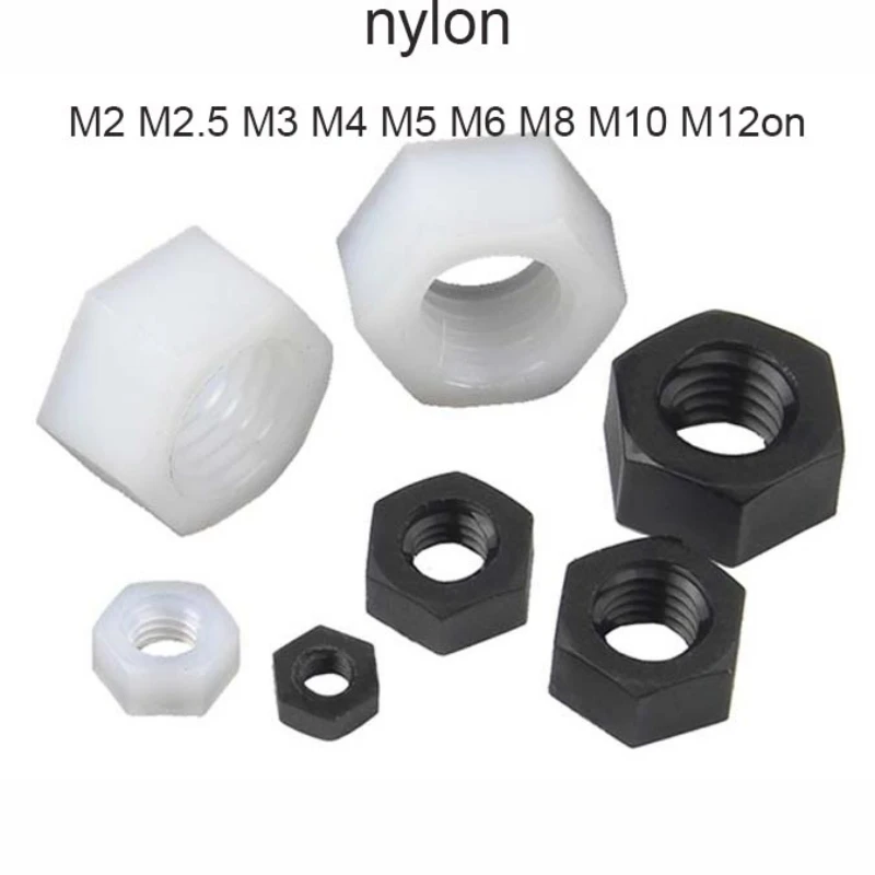 

Новая Черно-Белая нейлоновая пластиковая изоляционная Метрическая Резьбовая Шестигранная гайка для болтов M2/M2.5/M3/M4/M5/M6/M8/M10/M12, 25 шт.