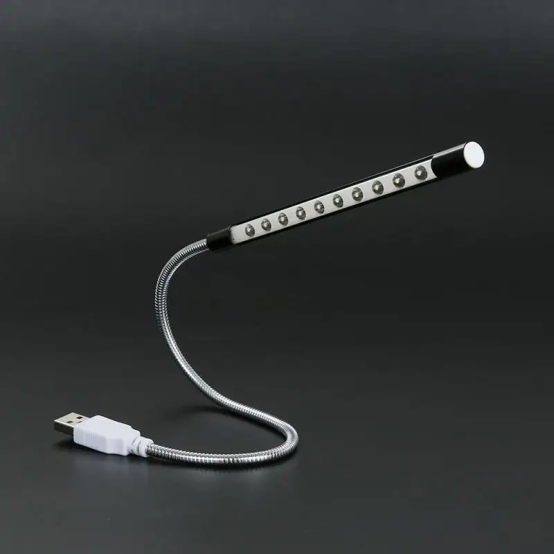 

Новинка, металлический материал, USB фонарик, 10 светодиодов, алюминиевый сплав, гибкие лампы для чтения книг, ноутбука, ПК, компьютера, 6 цветов