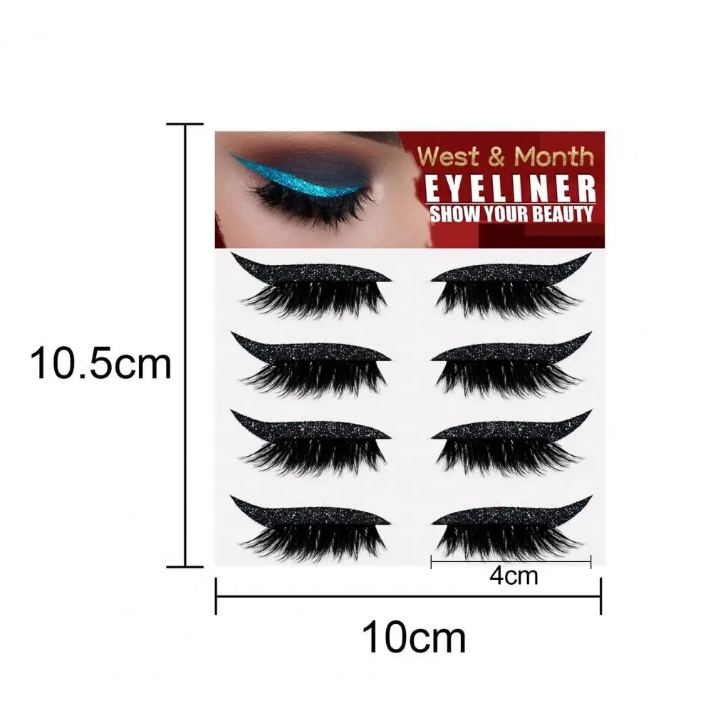 

False Eyelashes Beautiful Curly Curvature Makeup Black Faux Eyelashes Simulated PVC Fake Eyelashes for Birthday Parties