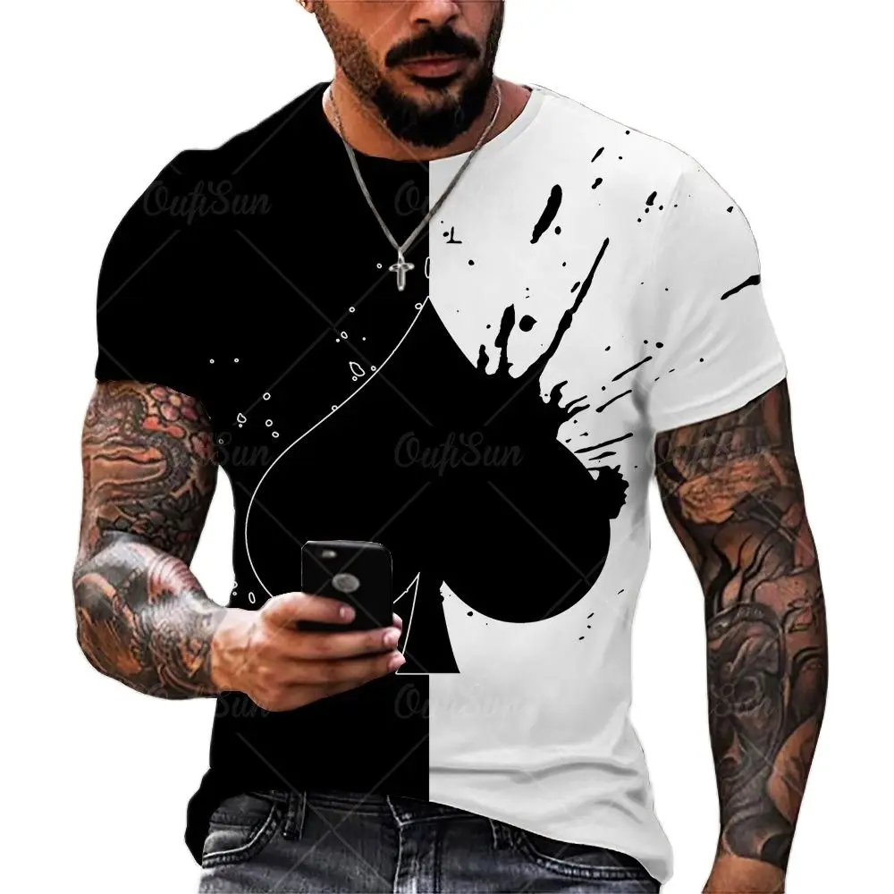

Camiseta De Póker Ace of Spades Para Hombre, Camisa Con Estampado 3D De Cartas, Ropa De Calle De Gran Tamaño, Top De Moda