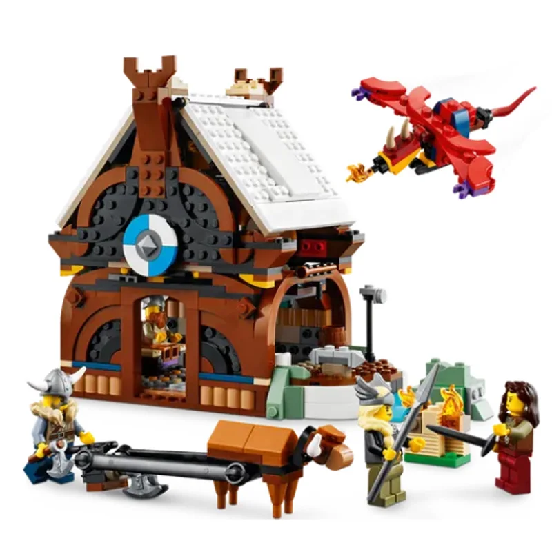 LEGO®Конструктор корабля викингов и Строительный набор змеи Мидгарда (31132 шт.) 3 в 1