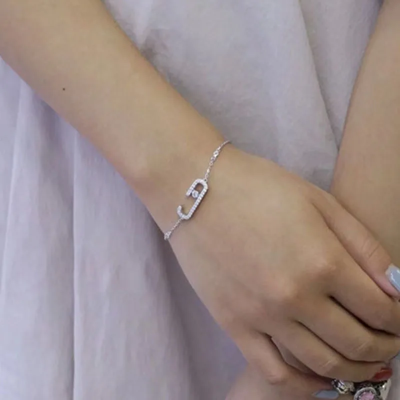 

Женский браслет из серебра пробы, с фианитами