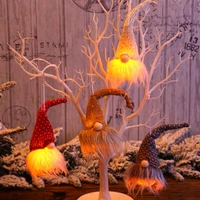 led light santa faceless gnomes dolls christmas tree ornaments christmas decorations for home new year 2023 gifts navidad 2022