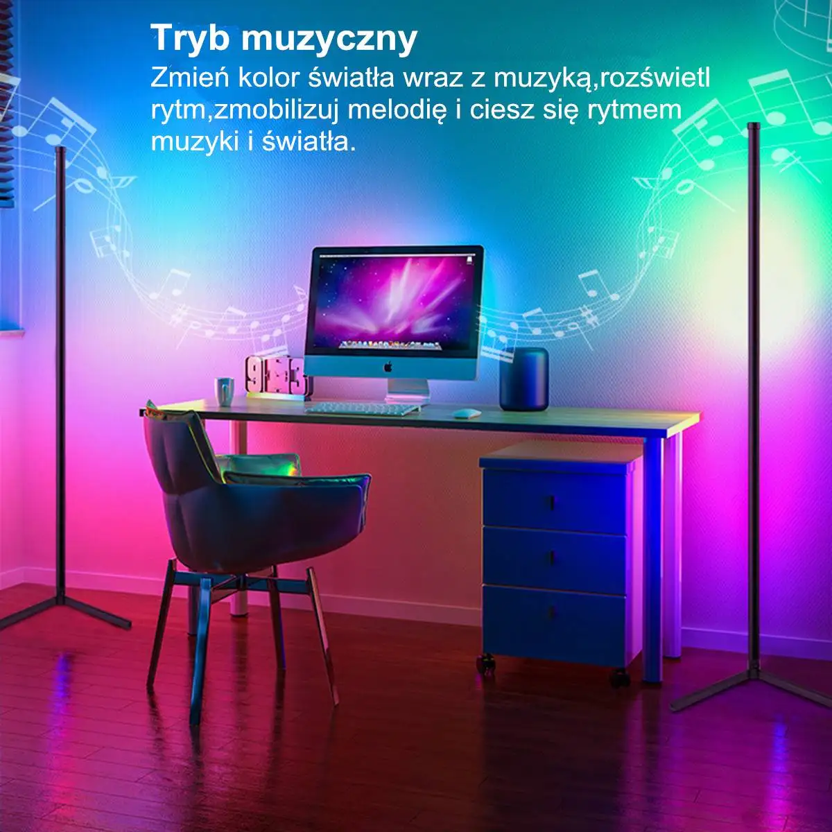 9W RGB LED Floor Lamp Indoor Home Decoration Modern Corner Living Rome Art Decor Atmospheric Standing Stand Lighting - купить по