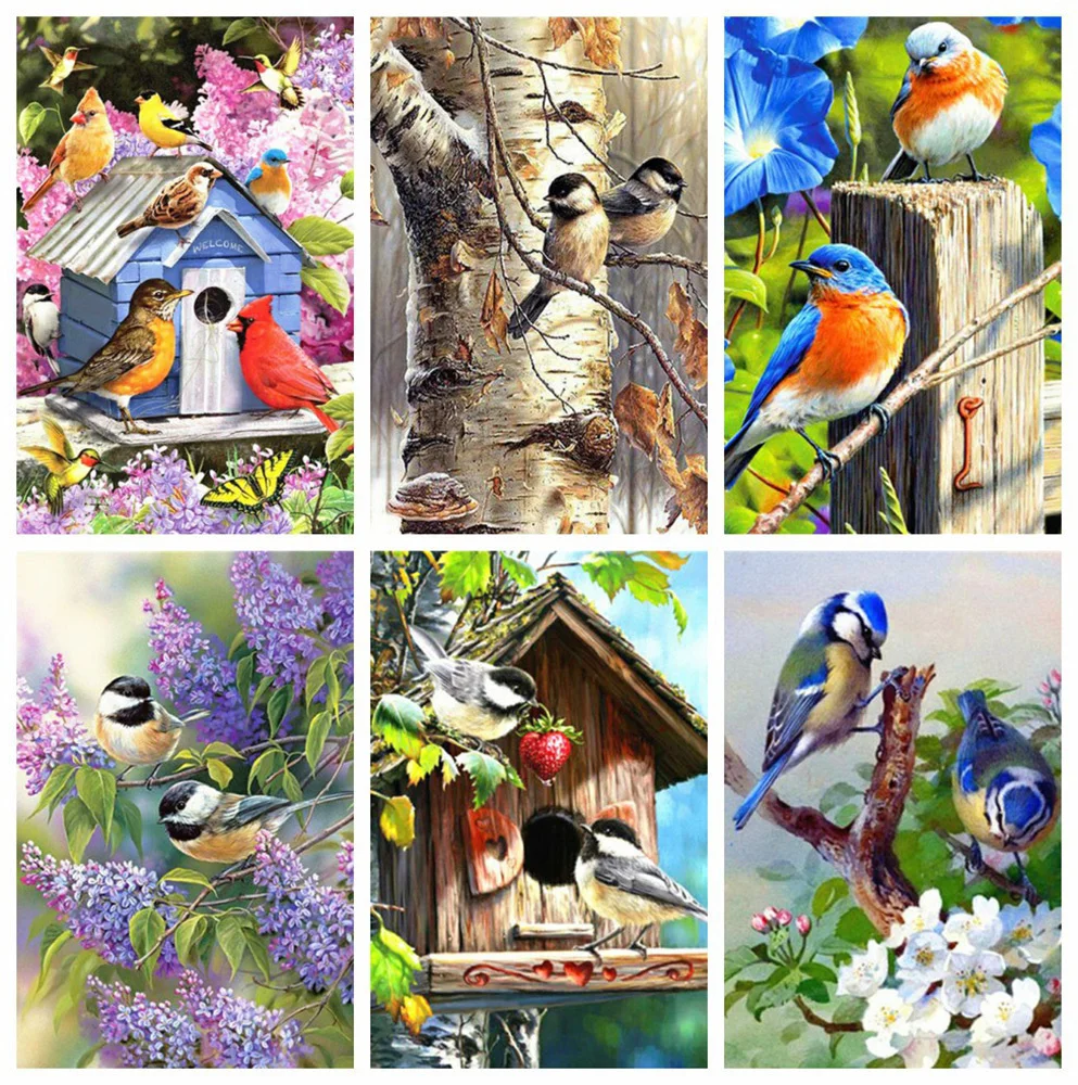 

Huacan Diamond Painting Full Square Drill Birds DIY Diamond Embroidery Sale Animal Rhinestones Picture Diamond Mosaic Home Decor