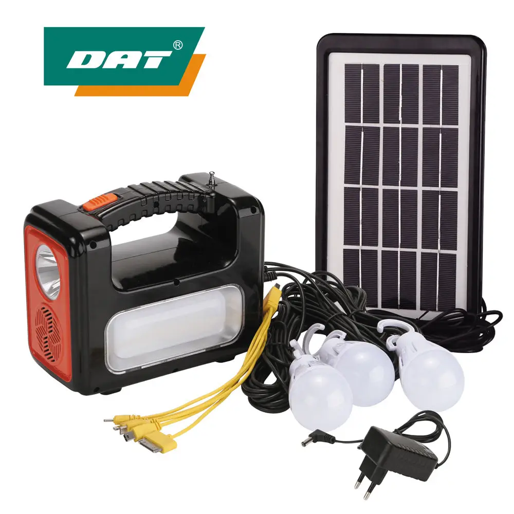 

Dat-9011 Solar Powered Solar Rechargeable Tent Camping Lighting Flashlight Set Ergonomic Design Practical Products