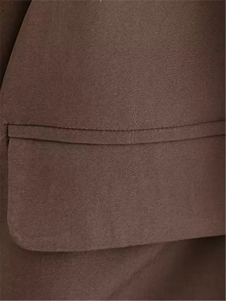 Плюс Размер Женский Блейзер С Капюшоном Длинным Рукавом Новый Лацкан Двубортный