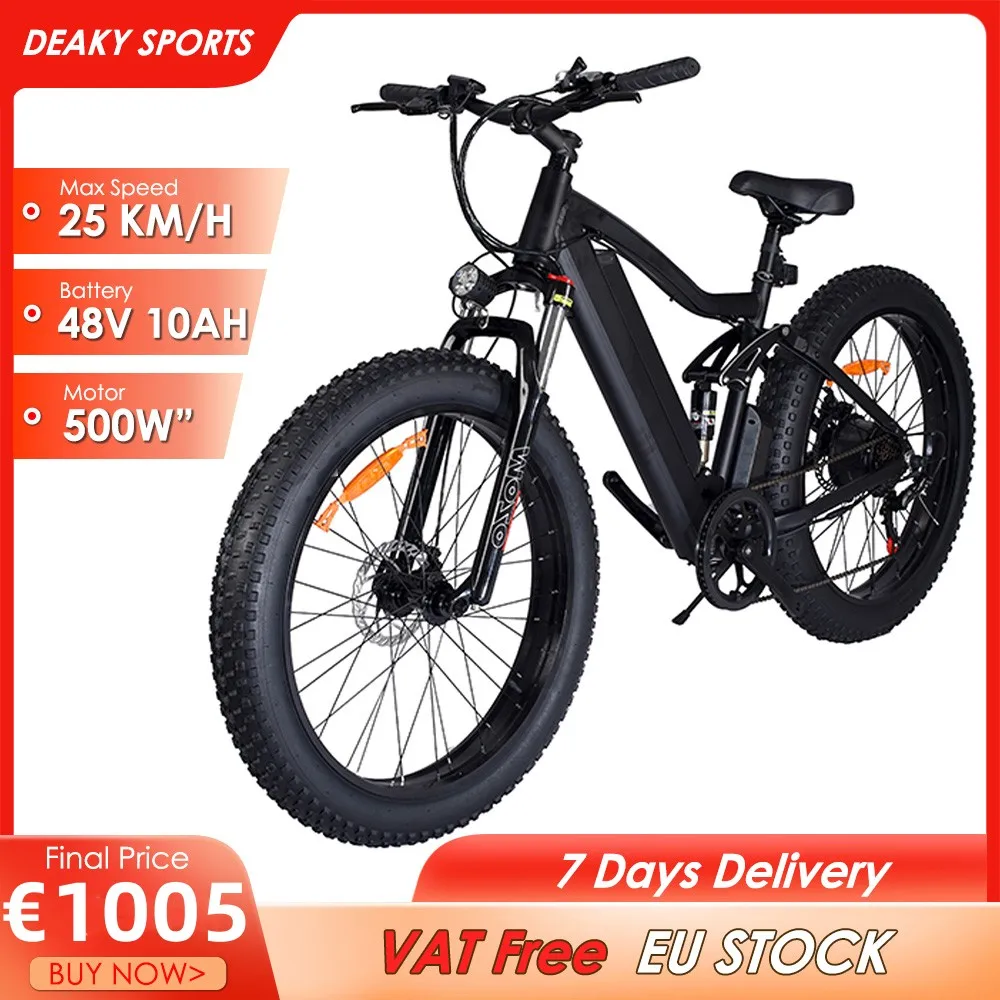 

26 Inch Electric BIke 4.0 Fat Tire Electric Bicycle 48V 750W Electric Mountain BIke Men's and Women's Variable Speed Bicycle