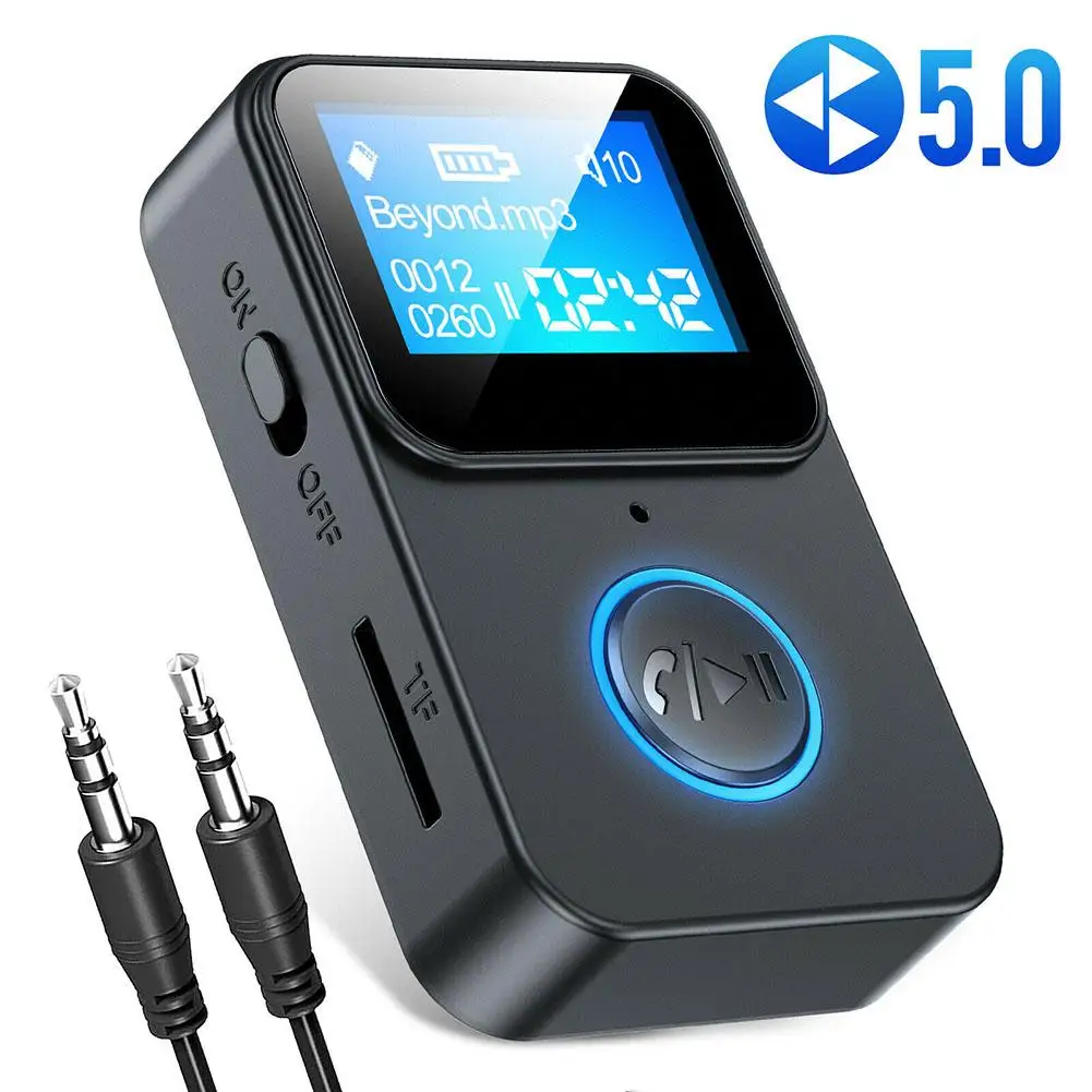 

C33 Wireless Bluetooth-compatible 5.0 Audio Receiver 3.5mm Aux Audio Music Adapter With Screen Display Drop Shipping