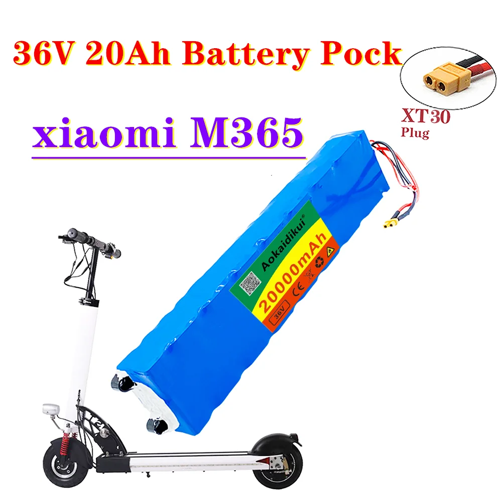 

36V20Ah 18650 lithium battery pack 10S3P 20000mah 250W-500W Same port 42V Electric Scooter M365 ebike Power Battery with BMSXT30