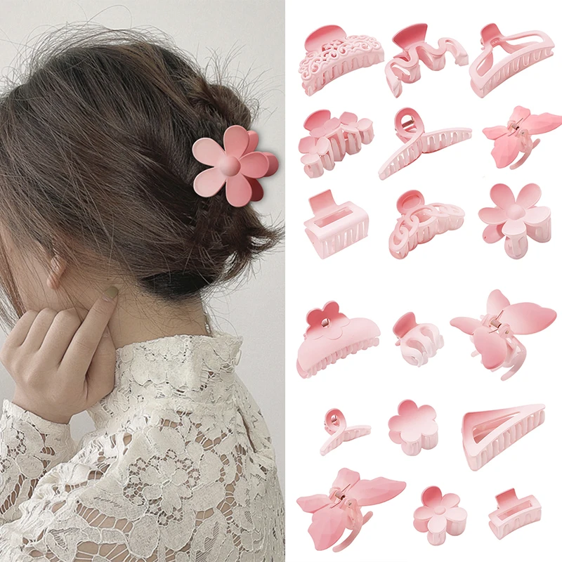 

Gradient Hair Clip Cherry Blossom Hollow Geometric Hairpin Women Hair Accessories Pink Hair Claws Headwear Sweet Summer Decor